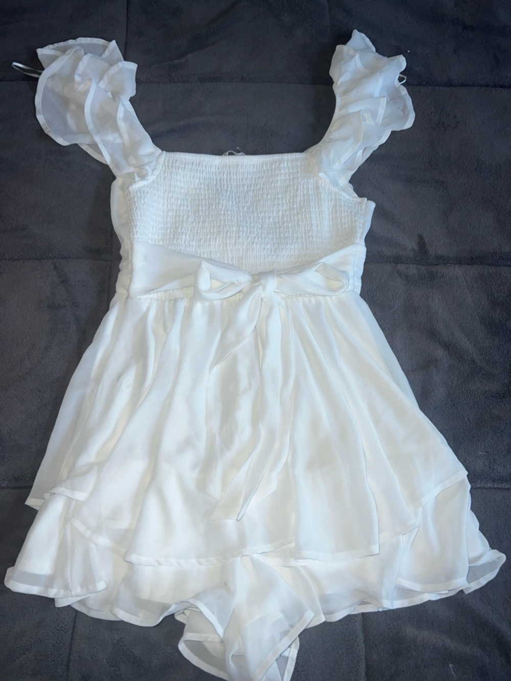 Altar'd State White Ruffled Chiffon Party Dress/Romper - Picture 4 of 5